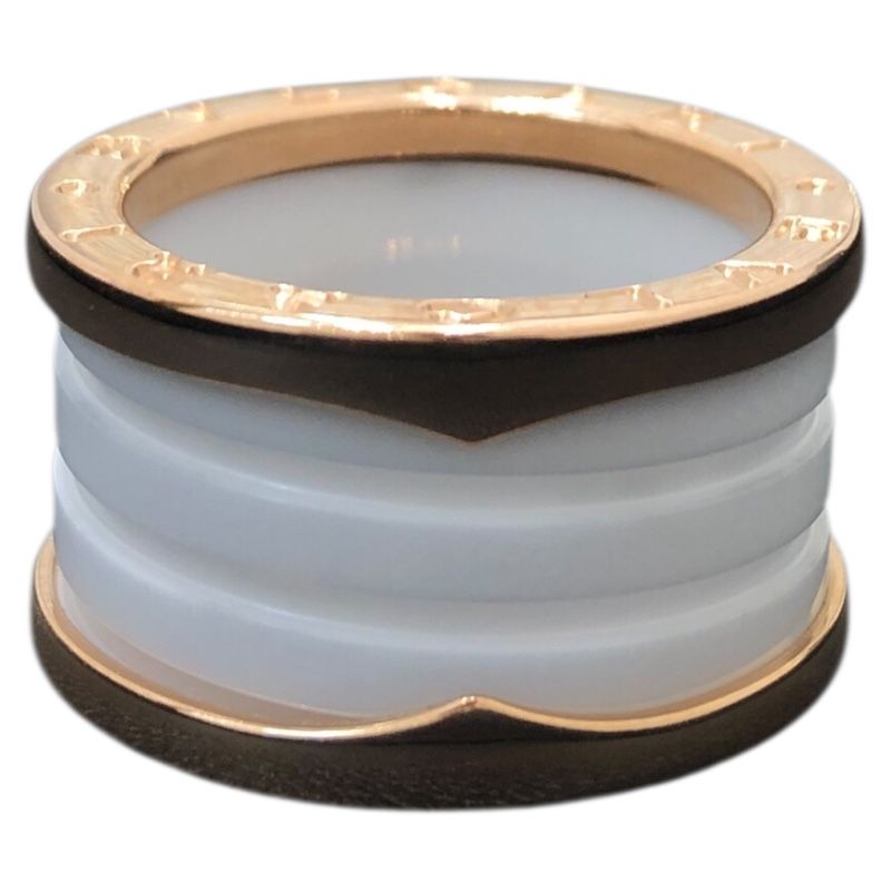 ブルガリ BVLGARI ビーゼロワンリング 4リング M ホワイト 750PG×ホワイトセラミック ジュエリー