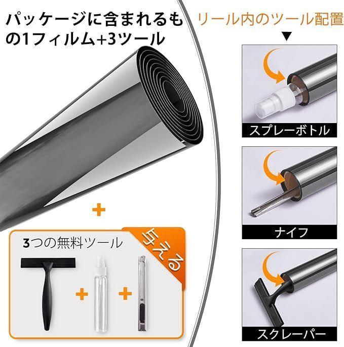 Coavas 遮光フィルム 遮光シート窓ガラス目隠しフィルム マジック