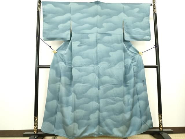 平和屋着物○訪問着 霞文 鮫小紋柄 暈し染め 正絹 逸品