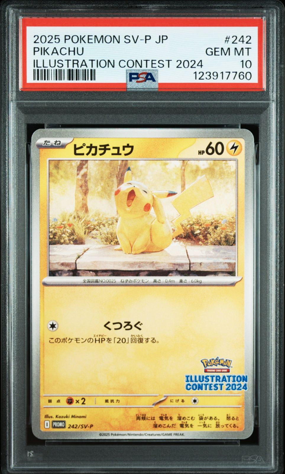 ピカチュウ：イラストレーションコンテスト 2024 PROMO SV-Pプロモ… ピカチュウ】PSA10 PROMO イラストレーション コンテスト 2024