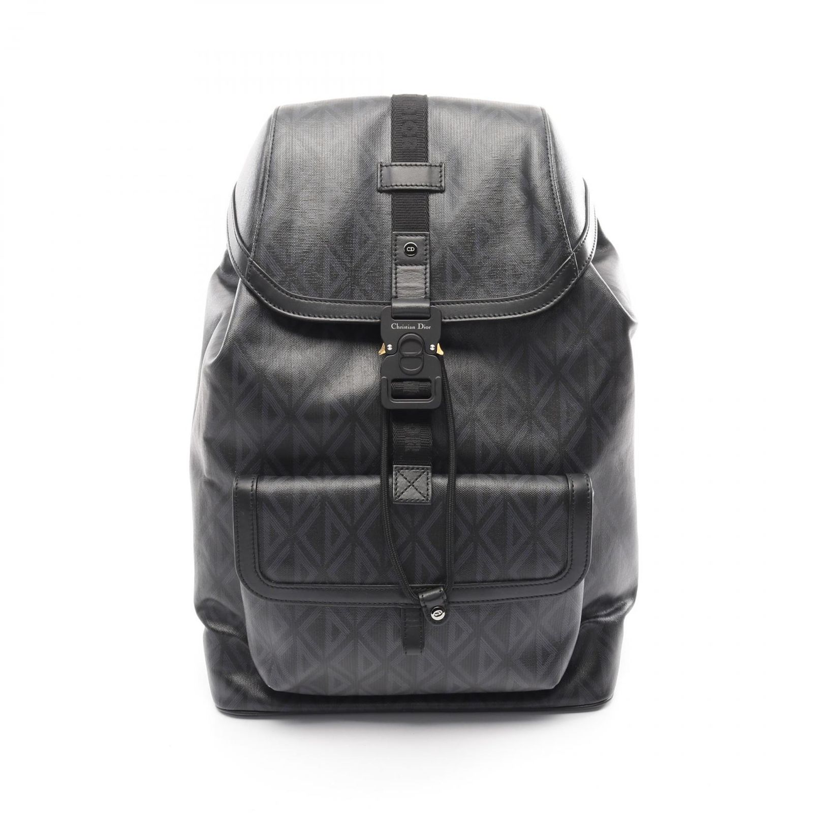 ディオール Dior リュックサック バックパック HIT THE ROAD ヒット ザ ロード スモール CDダイヤモンド ブラック PVCコーティングキャンバス レザー ヒット ザ ロード バックパック メンズ Used A