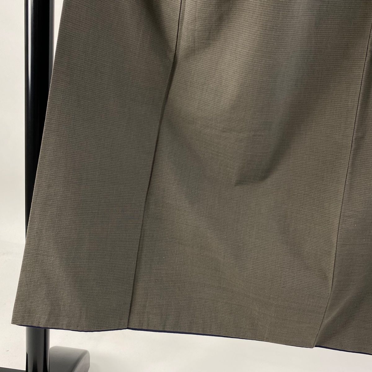 男着物 身丈141cm 裄丈68cm L 袷 アンサンブル 紬 永江明夫 綿薩摩 落款 縞 灰茶 綿