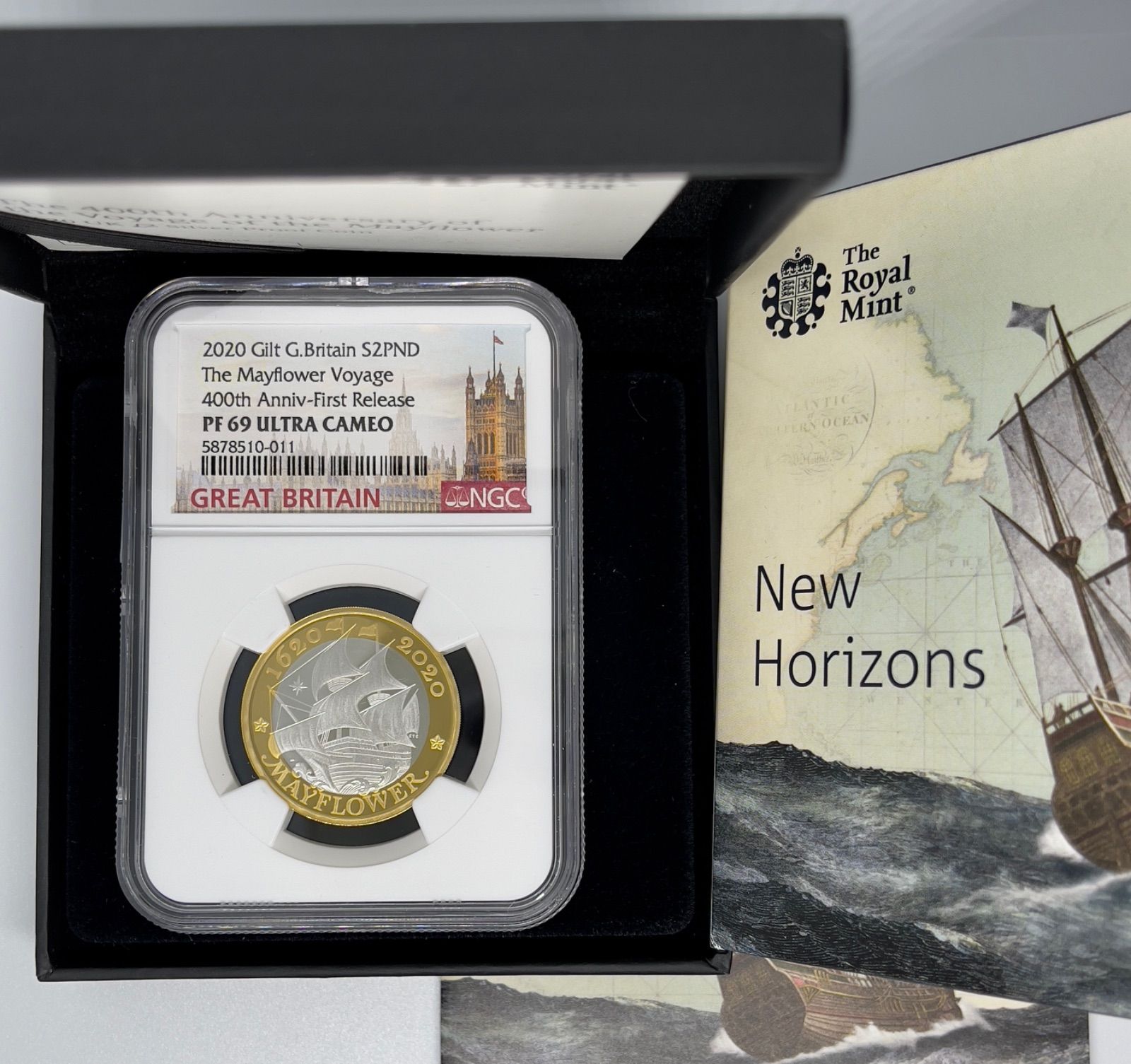 2020年 メイフラワー号出航400周年 NGC 銀貨 エリザベスロイヤルミント