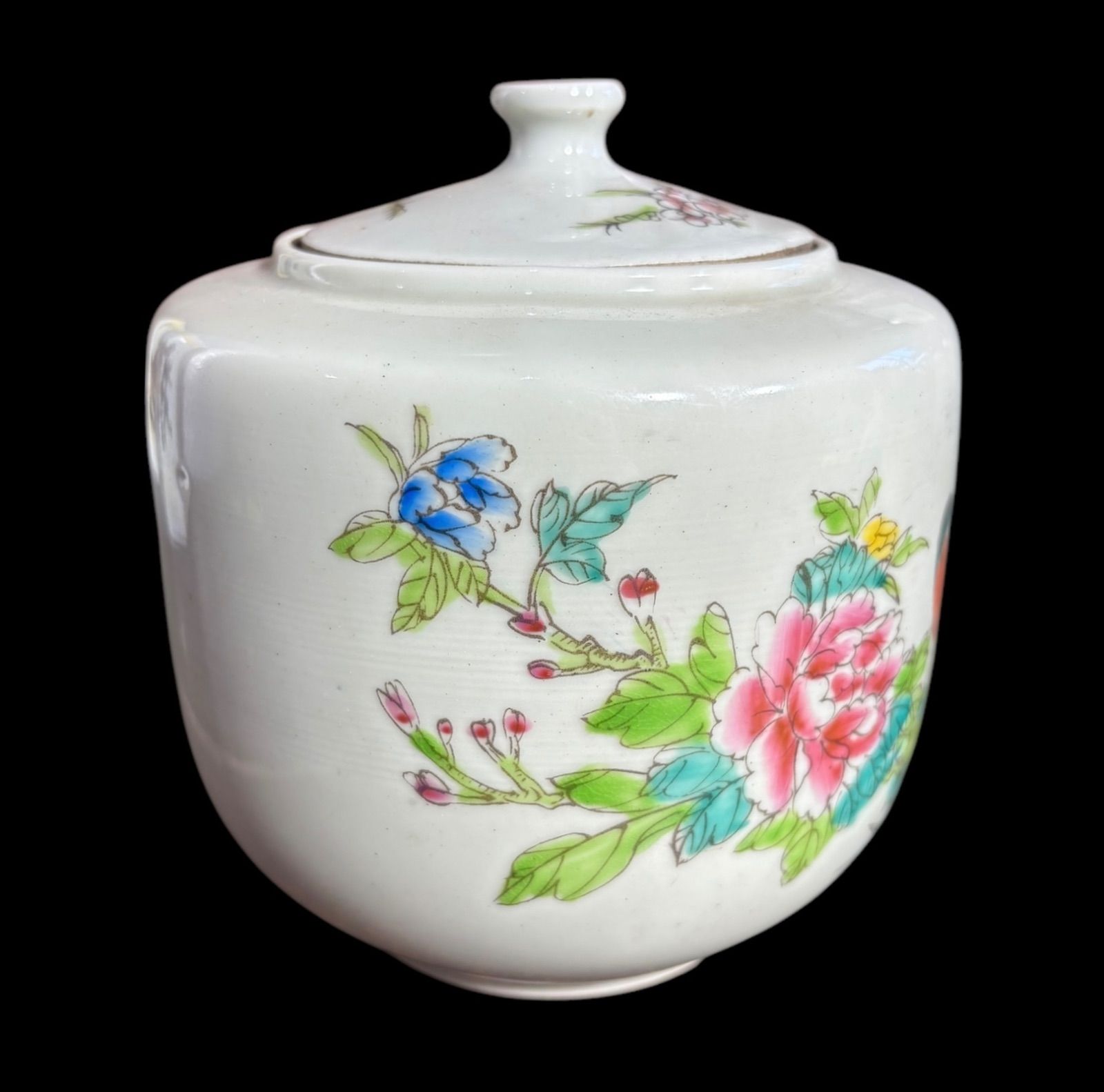 茶壺 [漢詩草花鳥図] 中国雑貨 壺 フラワーベース 花瓶 花入れ