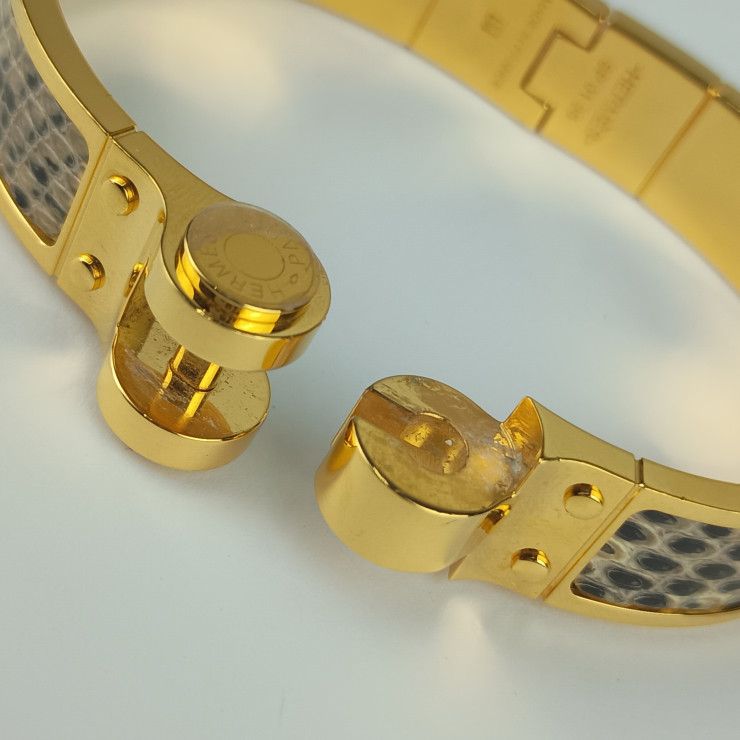 HERMES エルメス ブレスレット シャルニエール PM - ゴールド ブラウン 