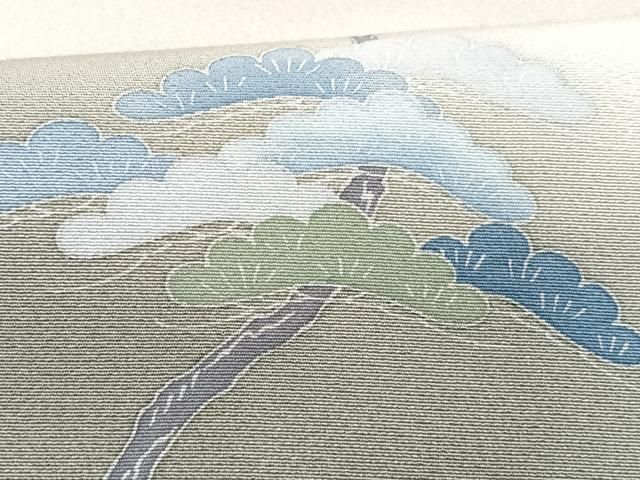 平和屋着物▽訪問着 単衣 飛鳥文 暈し染め 正絹 逸品 AAAV8324fy