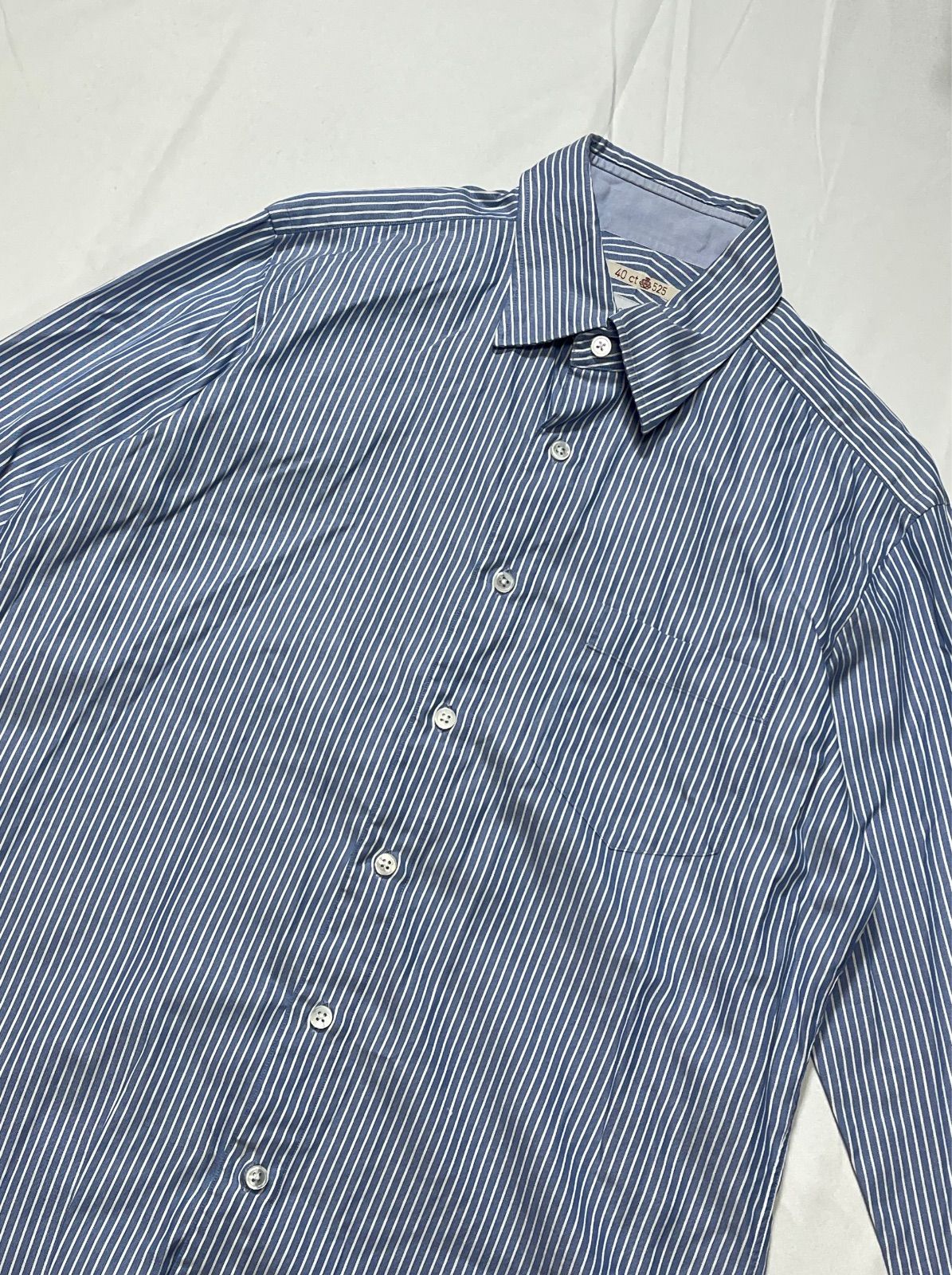 希少■タケオキクチ 40CT525 ストライプ シャツ■ネオンドット 個性的 希少□タケオキクチ 40CT525 ストライプ シャツ□ネオンドット