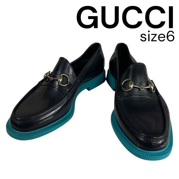 ○ グッチ GUCCI ホースビット ラバーローファー レインシューズ