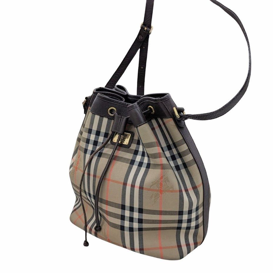 OLD BURBERRY オールドバーバリー 巾着 ショルダーバッグ ノバ