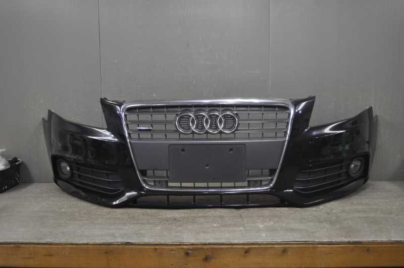 フロントバンパー クリアランスソナー フォグ付 黒 ブラック 8KCDNF アウディ A4 アバント 2.0 TFSI B8系 右H 前期 8K 807 437 A s020972J