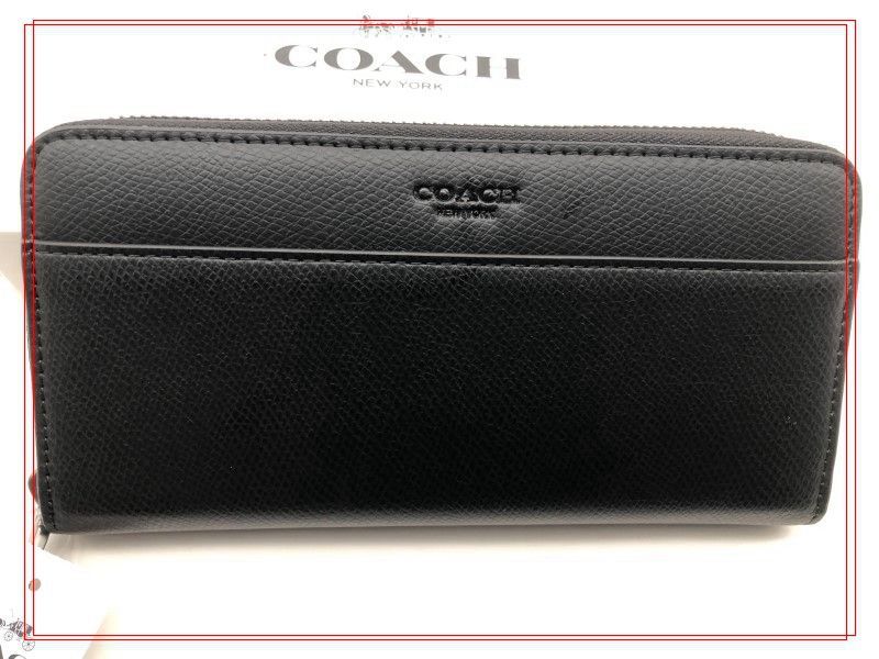 コーチ COACH 長財布 財布 ブラック シグネチャー アコーディオン