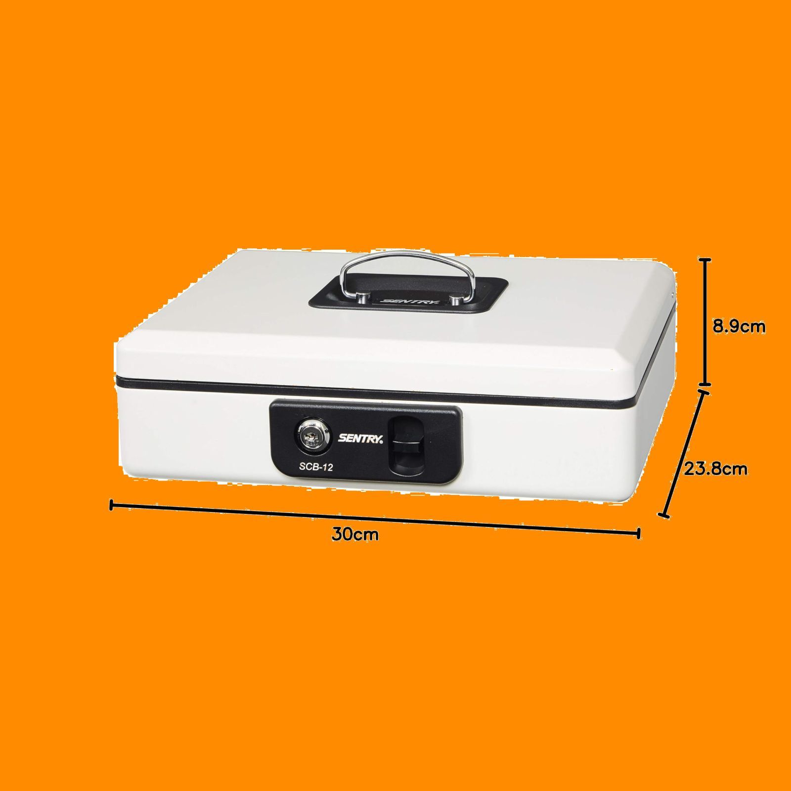 在庫処分】手提げ金庫 小型 金庫 キャッシュボックス 収納ボックス 鍵付き (セントリー) B5 キーロック コインケース SENTRY  ワンタッチオープン ライトグレー SCB-12 販売