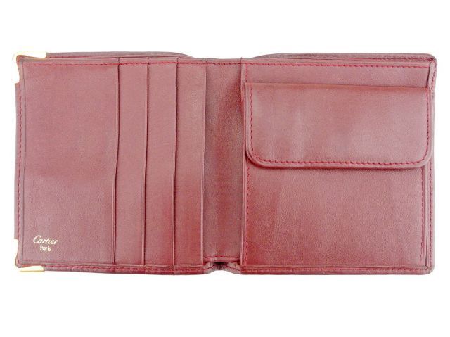 マストライン ボルドー ゴールド レザー Cartier Cartier カルティエ マストライン ハンドバッグ レザー 革