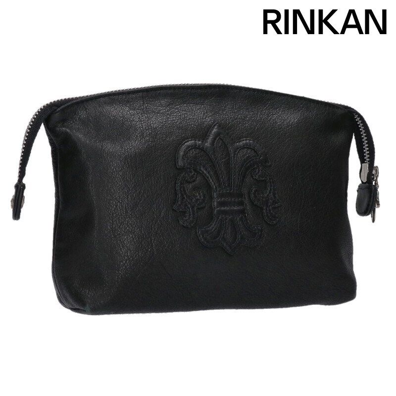 クロムハーツ COSMETIC POUCH|コスメポーチ クロスパッチ付きレザーポーチ メンズ
