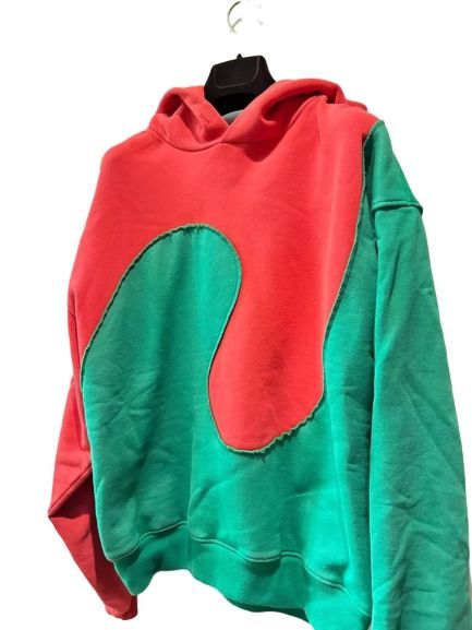 新品 ERL （イーアールエル）Waves Two-Tone Hoodie フレイドパーカー - メルカリ