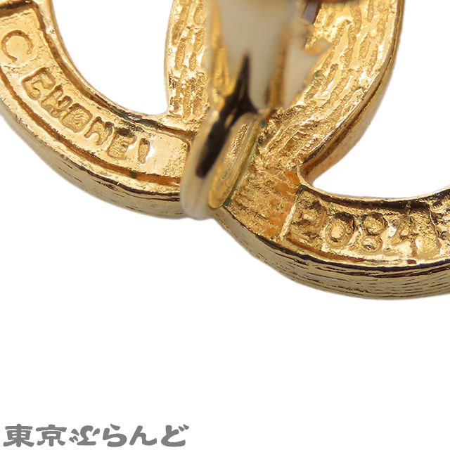 シャネル CHANEL ココマーク ラインストーン イヤリング 2084 ゴールド