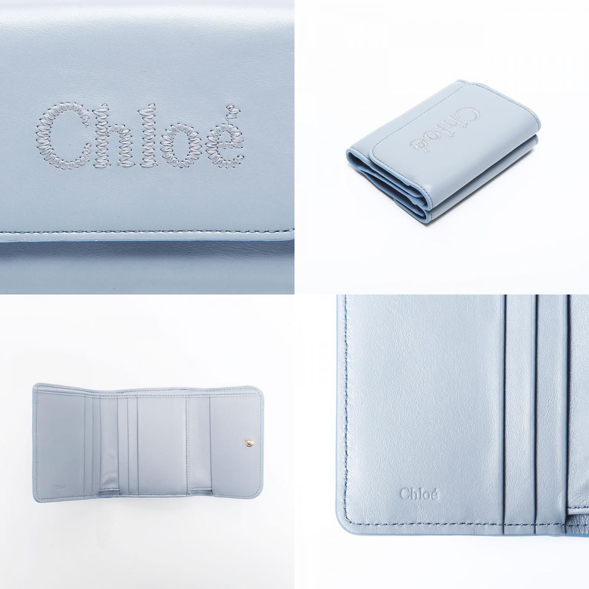 Chloe クロエ 三つ折り財布 クロエ センス ロゴ 3つ折りダブルホック  