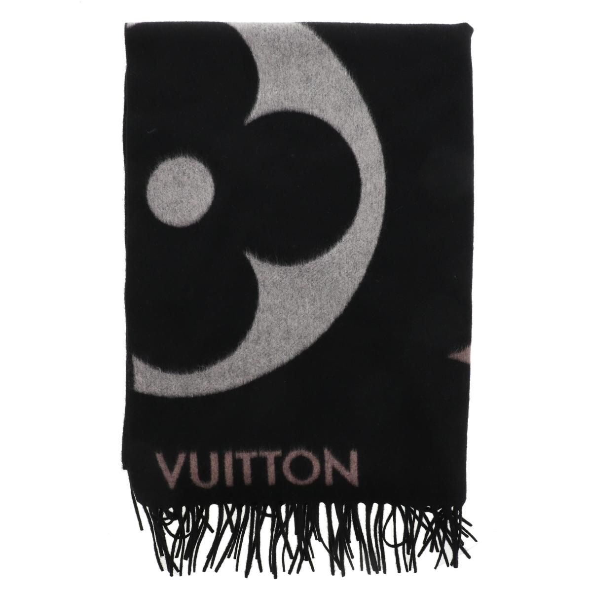 [중고] 루이비통 (Louis Vuitton) Essialf° 퍼펙트 클로딩 머플러/스카프/넥타이 모노그램 모노그램 캐시미어 울 블랙 M76383 중고:A