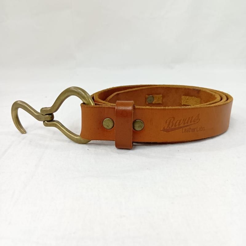 BARNS バーンズ ベルト・バックル Barns バーンズ Hook Buckle Leather Belt フックバックルレザーベルト Summer Oil Leather ロゴ型押し