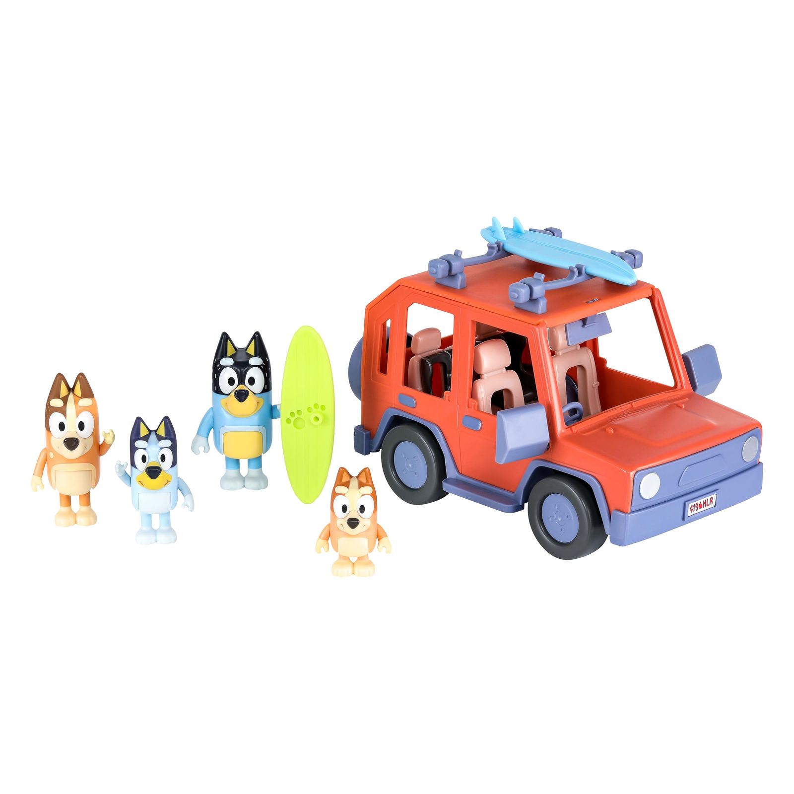 Bluey Heeler Family 4WD車両とフィギュア4個パック 2.5-3インチ