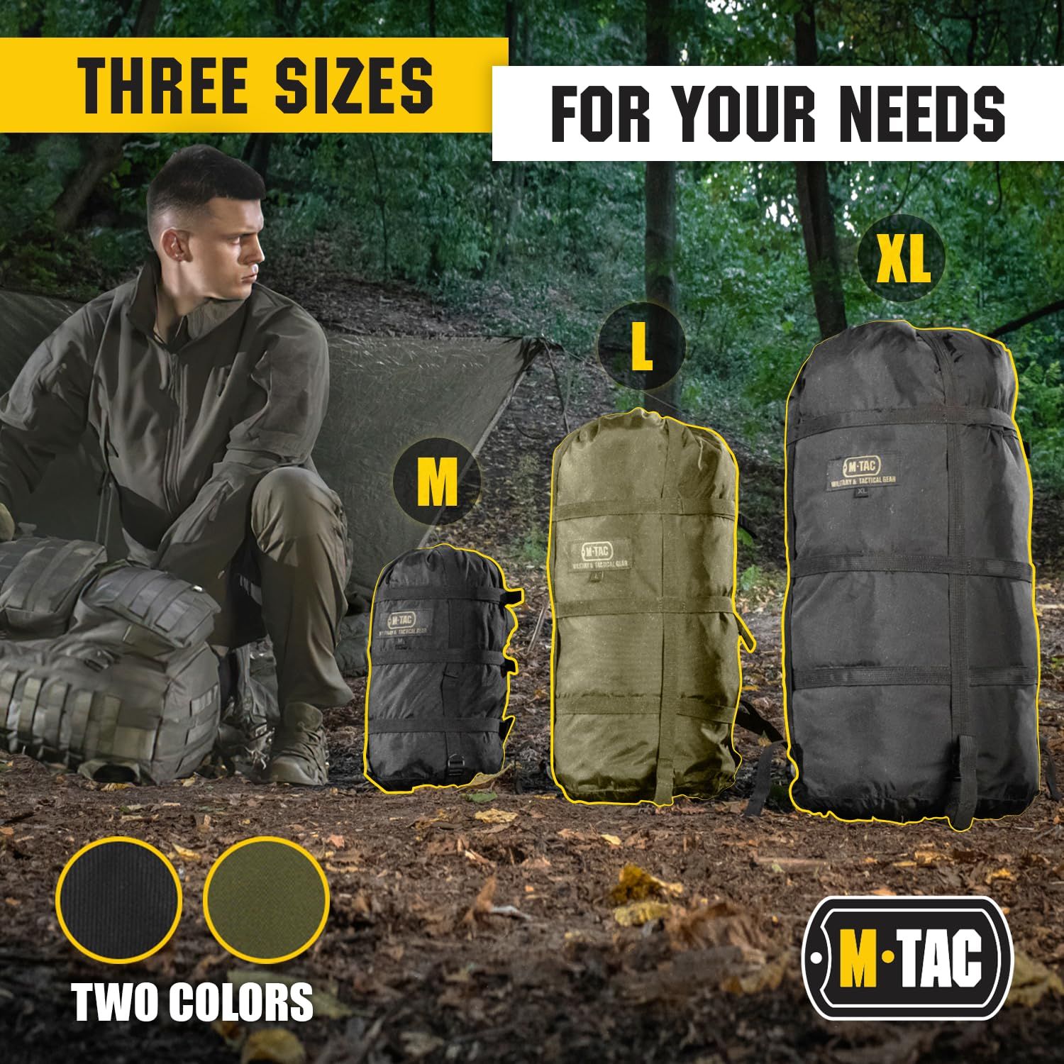 M-Tac ナイロンミリタリー圧縮バッグ スタッフサック 旅行/キャンプ/ハイキング/バックパッキングに M [オリーブ]