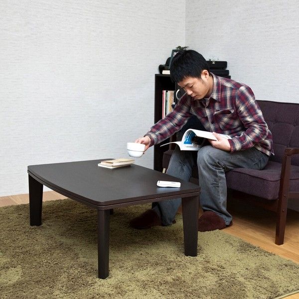 離島配送不可 カジュアルコタツ アール天板 長方形 90×60 BR_NA