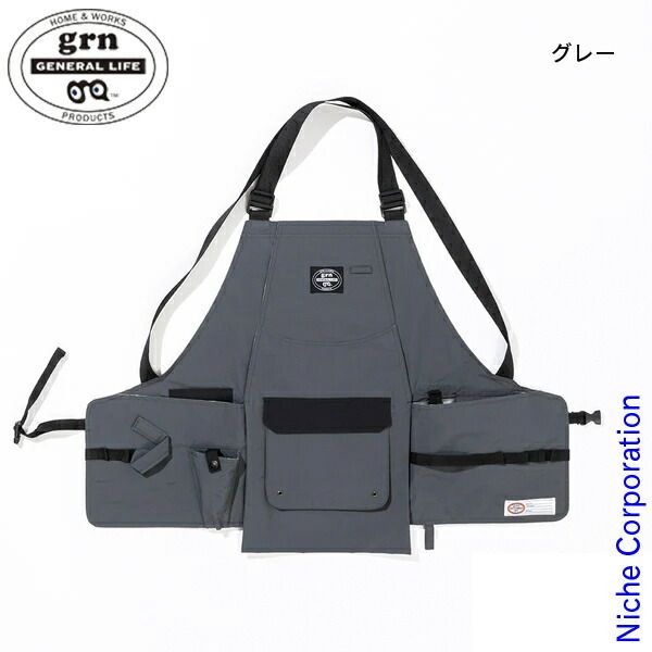 grnジェネラルライフ ガーデンワーク エプロン GN2249Q GY グレー