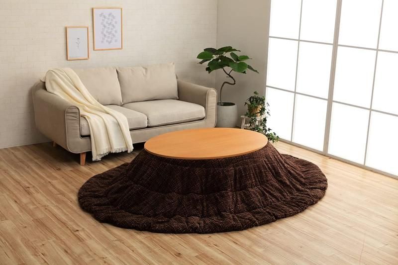 イケヒコ こたつ布団 ノート 約185×225楕円 ブラウン 楕円形 コンパクト収納 あったか 6841539