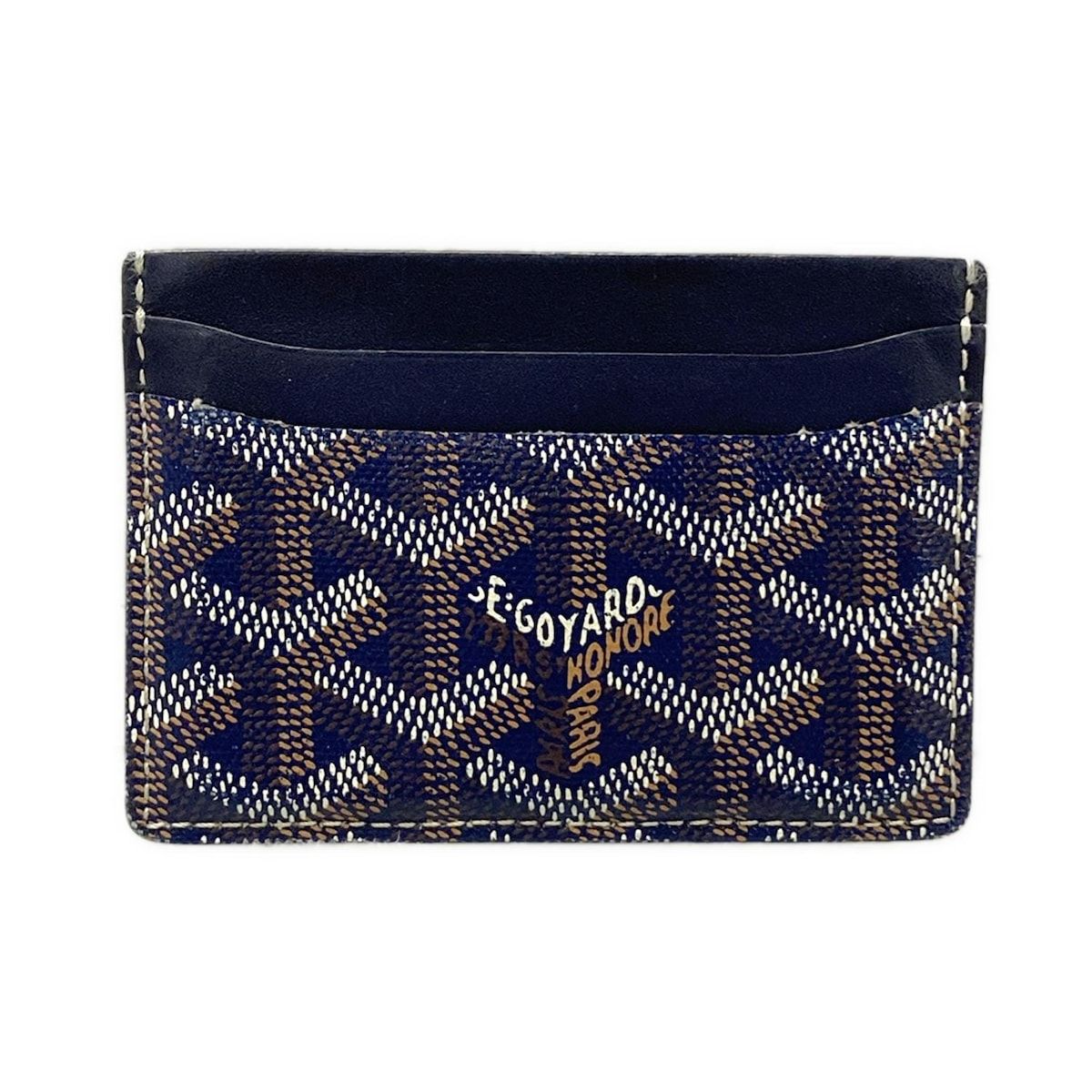 GOYARD ゴヤール カードケース - ネイビー レザー