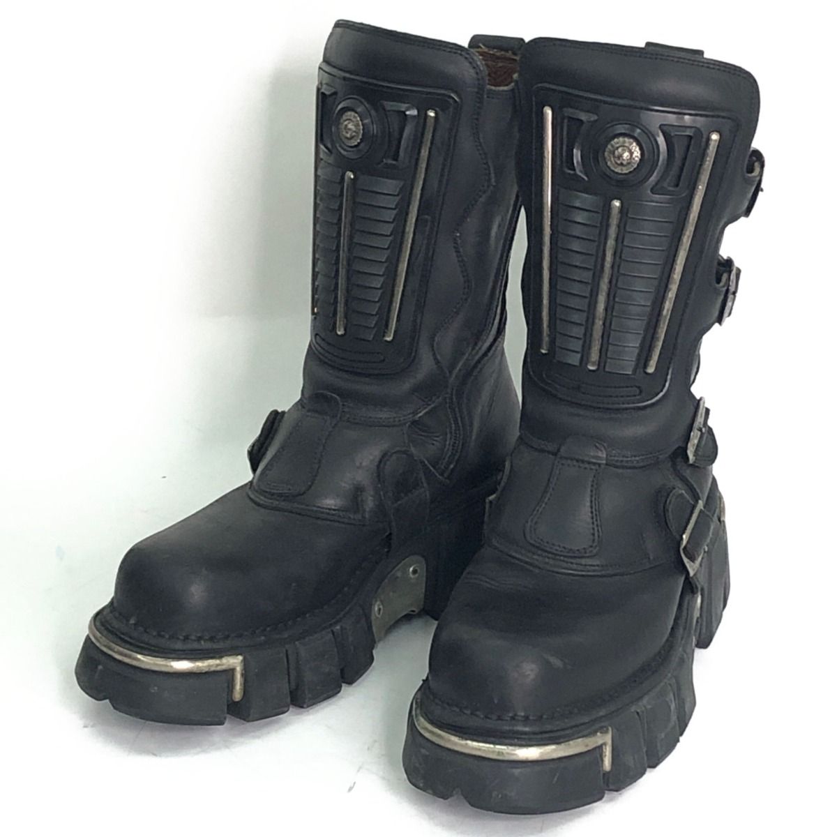 ▽▽NEWROCK ニューロック バイク厚底ブーツ サイズ42 ブラック 