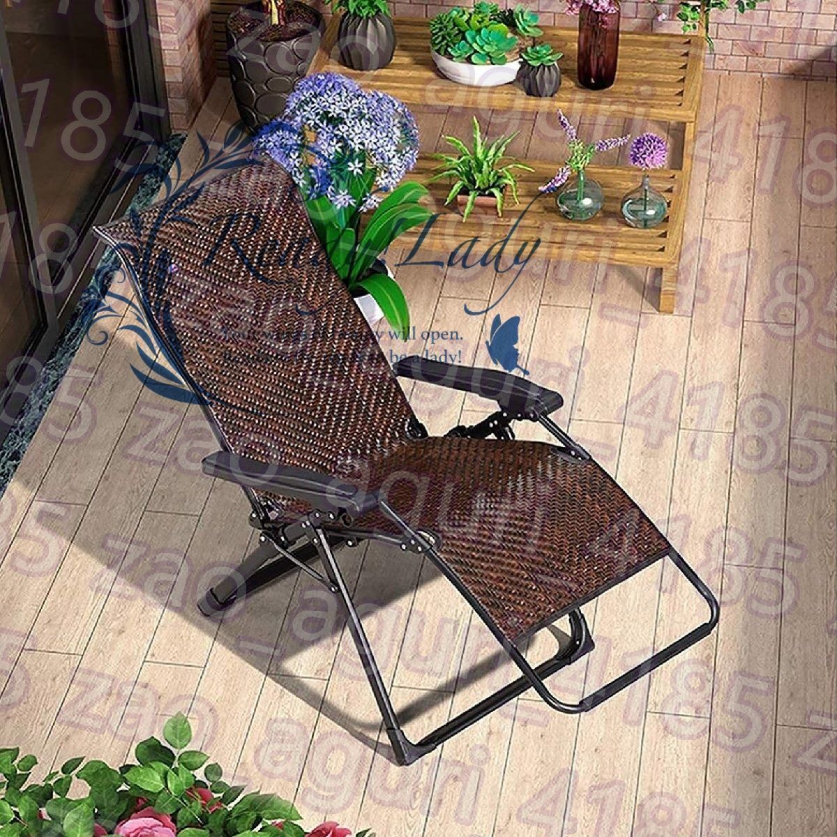 キャンプ用品 ポータブル折りたたみラウンジチェア - ビーチキャンプガーデンデッキ