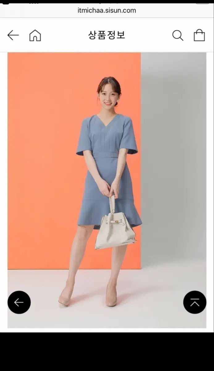 itMICHAA イッミシャ フ ワンピース スカイブルー|ネイビー