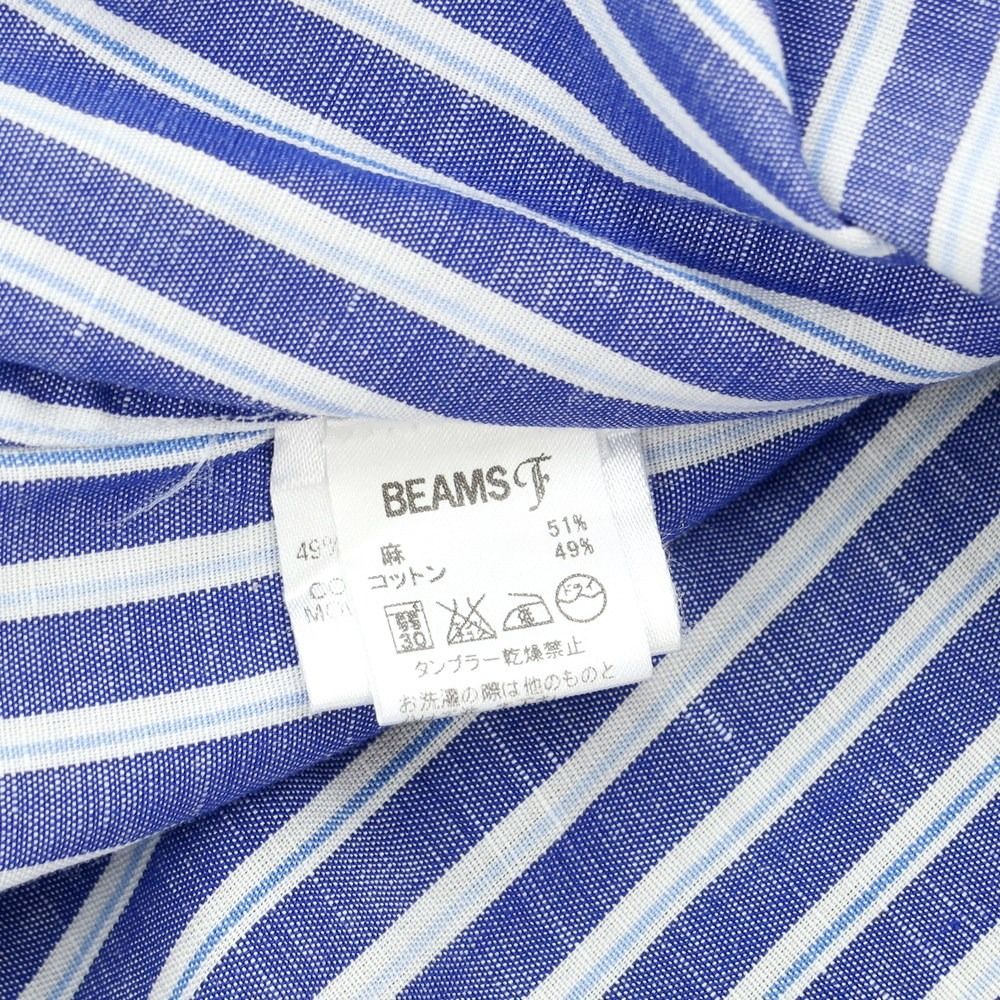 カミチェリア チェネーゼ CAMICERIA THIENESE リネンコットン ワイドカラー カジュアルシャツ ライトネイビーxホワイト 中古カミチェリア チェネーゼ CAMICERIA THIENESE リネンコットン