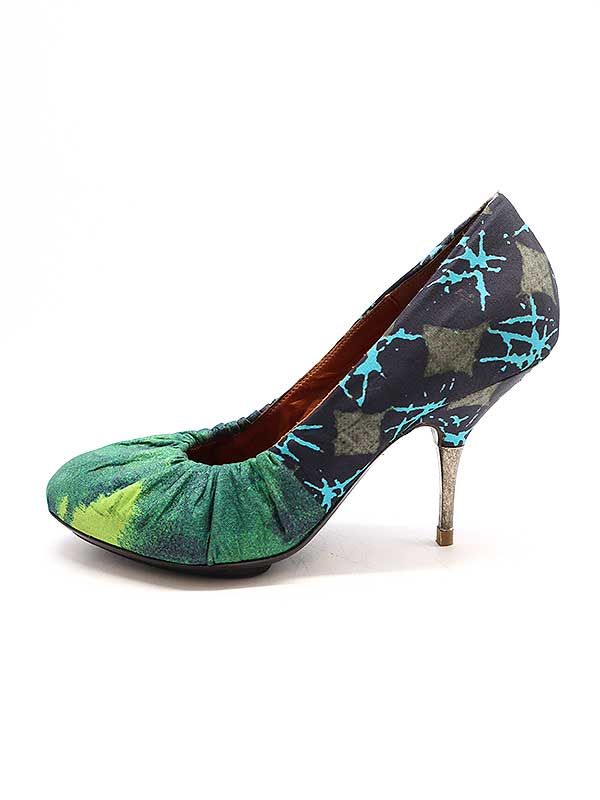 DRIES VAN NOTEN ドリスヴァンノッテン リーフ柄 サテンヒール