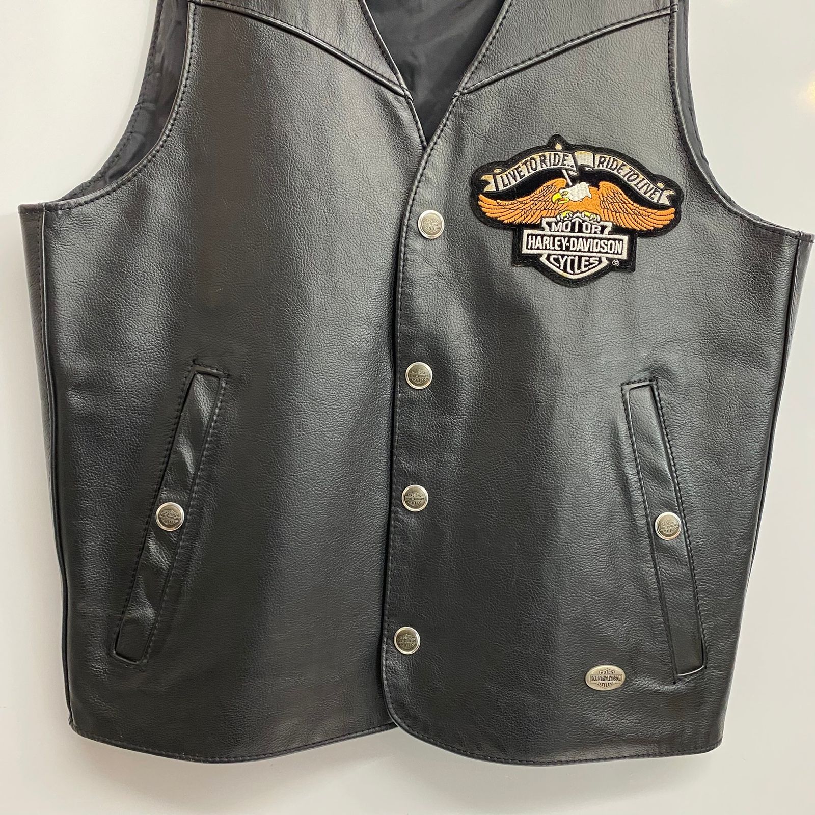 ハーレーダビッドソン HARLEY DAVIDSON レザーベスト USA製 ベスト 