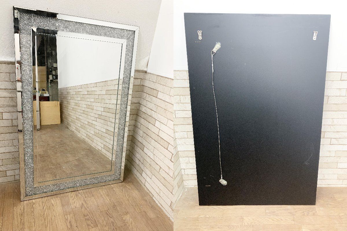 全身鏡 彫刻 シャビーシック アンティーク リボン ホワイト 白 楽天