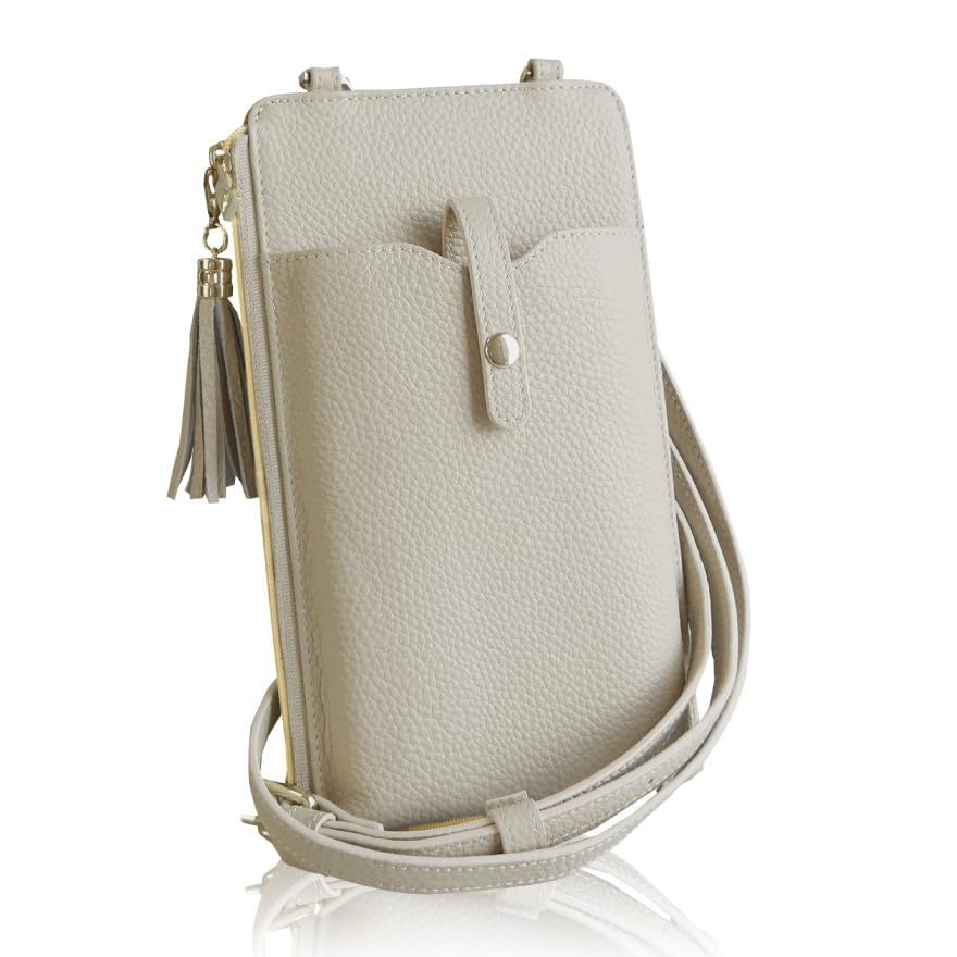 【特価セール】ショルダーバッグ お財布ショルダー スマホポシェット ポーチ 本革 【取り外し可能なタッセル付き・くすみカラー】 携帯 レディース スマホポーチ 斜め掛け スマホショルダ