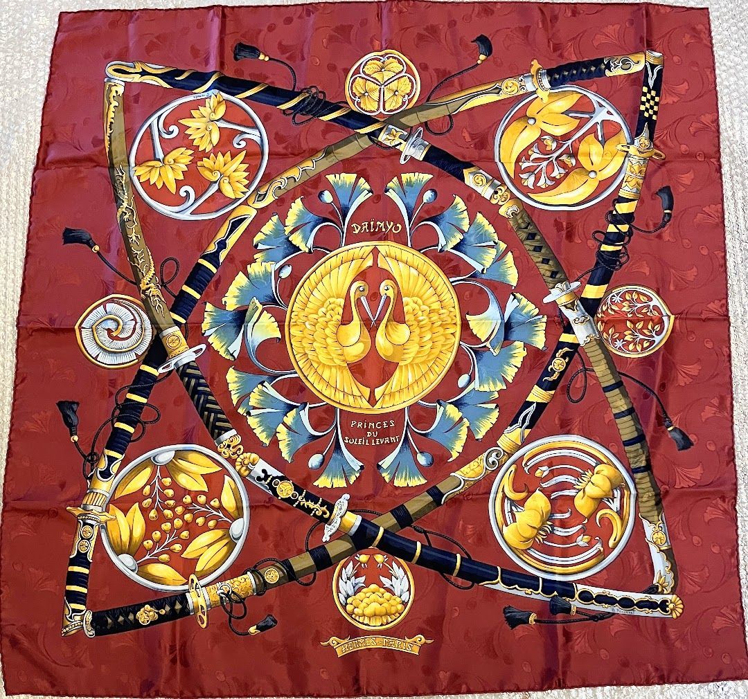 ITHQWFBGAGS8】HERMES エルメス カレ90 DAIMYO PRINCES DU SOLEIL