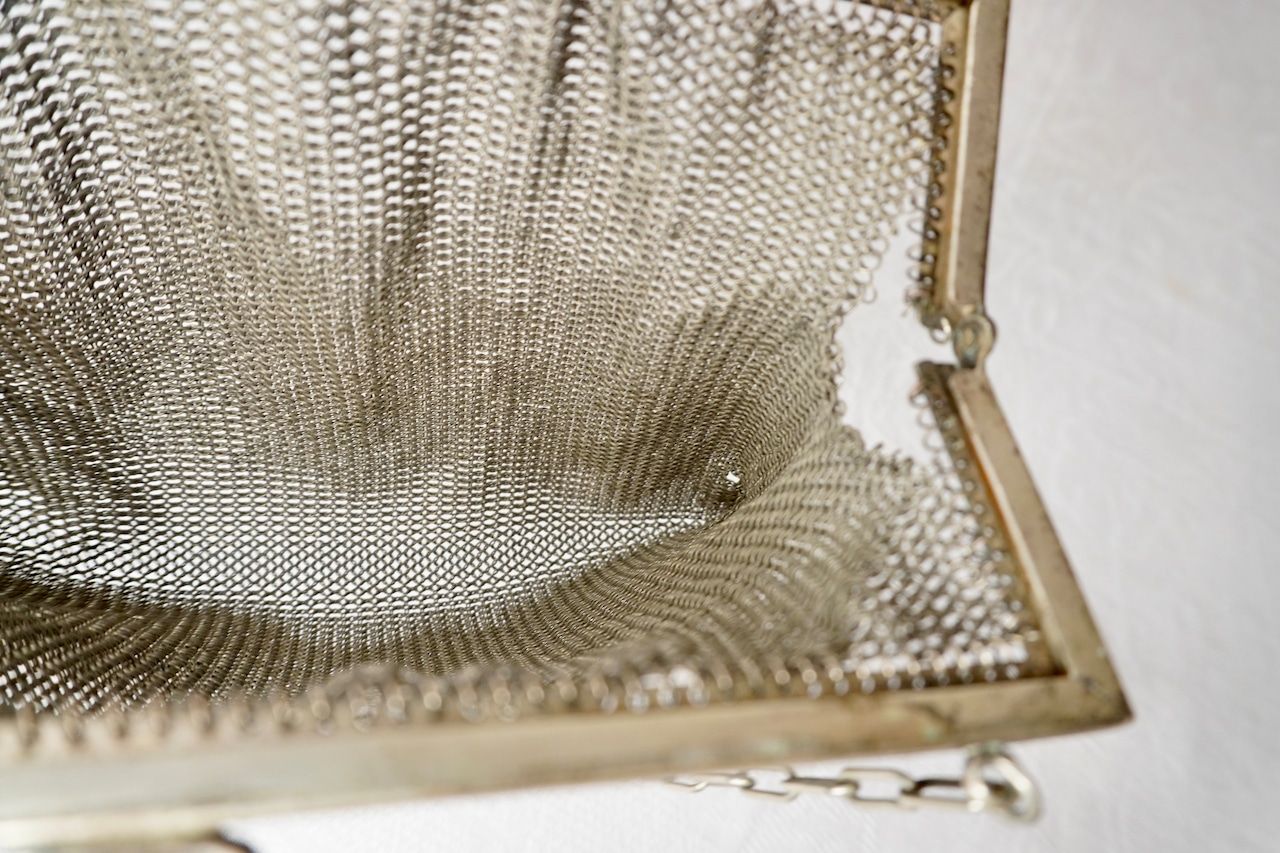 フランス アンティーク シルバー メッシュバッグ 1930年頃 フランス アンティーク シルバー メッシュバッグ 1930年頃