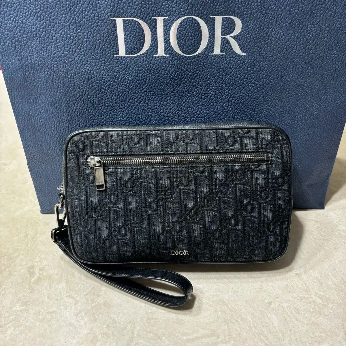 ほぼ Dior ディオール オブリーク トイレタリーバッグ ブラック