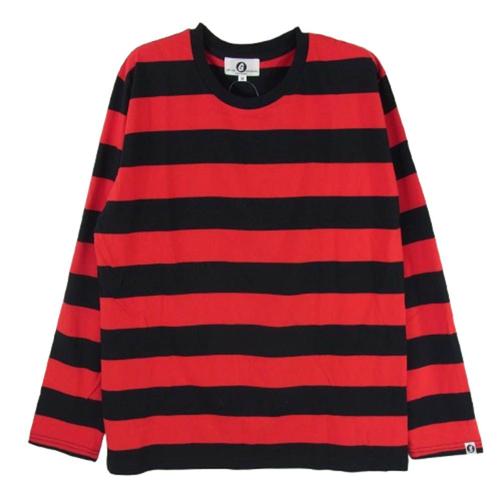 GOODENOUGH グッドイナフ 復刻 classic logo border cut and sew クラッシックロゴ ボーダー カットソー 袖グラムg タグ 長袖 Tシャツ ロンT レッド系 ブラック系