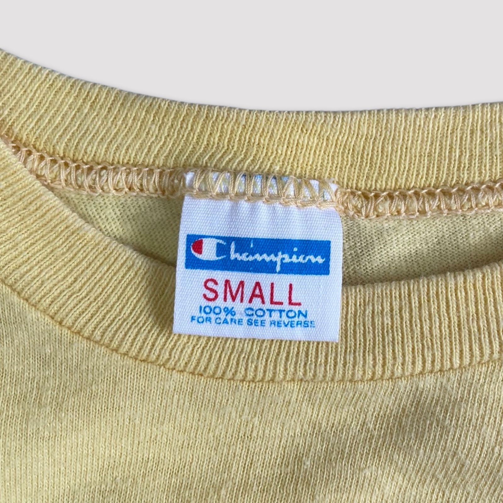 70s 80s champion チャンピオン バータグ Sサイズ フロッキープリント