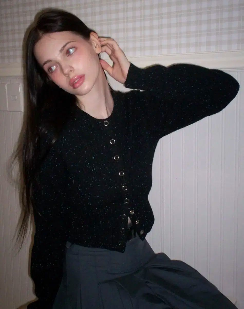 LETTER FROM MOON レターフロムムーン ウール カーディガン ブラック