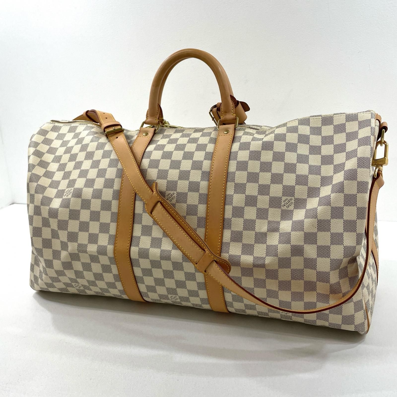LOUIS VUITTON | ルイ ヴィトン ダミエ アズール キーポルバンドリエール55 ボストンバッグ N41429 ベージュ 尾張小牧店