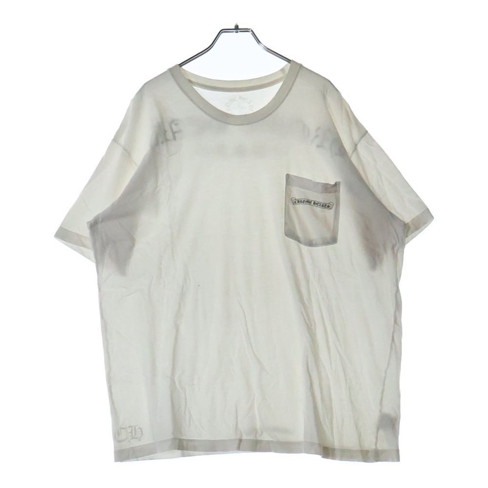 CHROME HEARTS CHレザーパッチ スクロールラベル 半袖Tシャツ CHROME HEARTS (クロムハーツ) サイドCHレザーパッチ スクロール