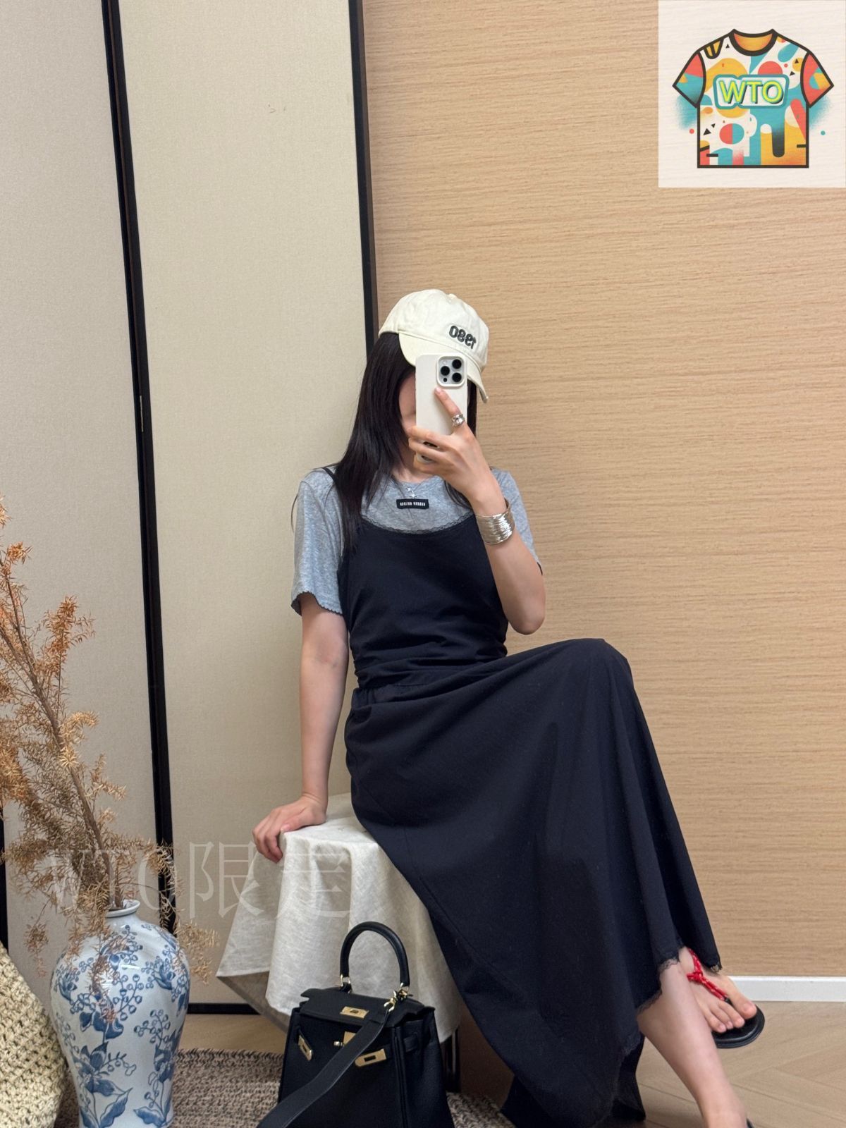 MIU MIUブラックワンピース36 Miu Miu Star Button One Piece Dress with Beads and Ruffles