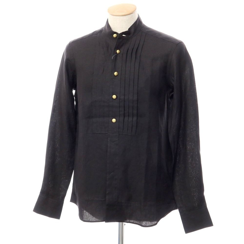 【新品】ピーティートリノ PT TORINO リネン ブザム バンドカラーシャツ ブラック【サイズ37】【メンズ】 新品】ピーティートリノ PT TORINO リネン ブザム バンドカラーシャツ