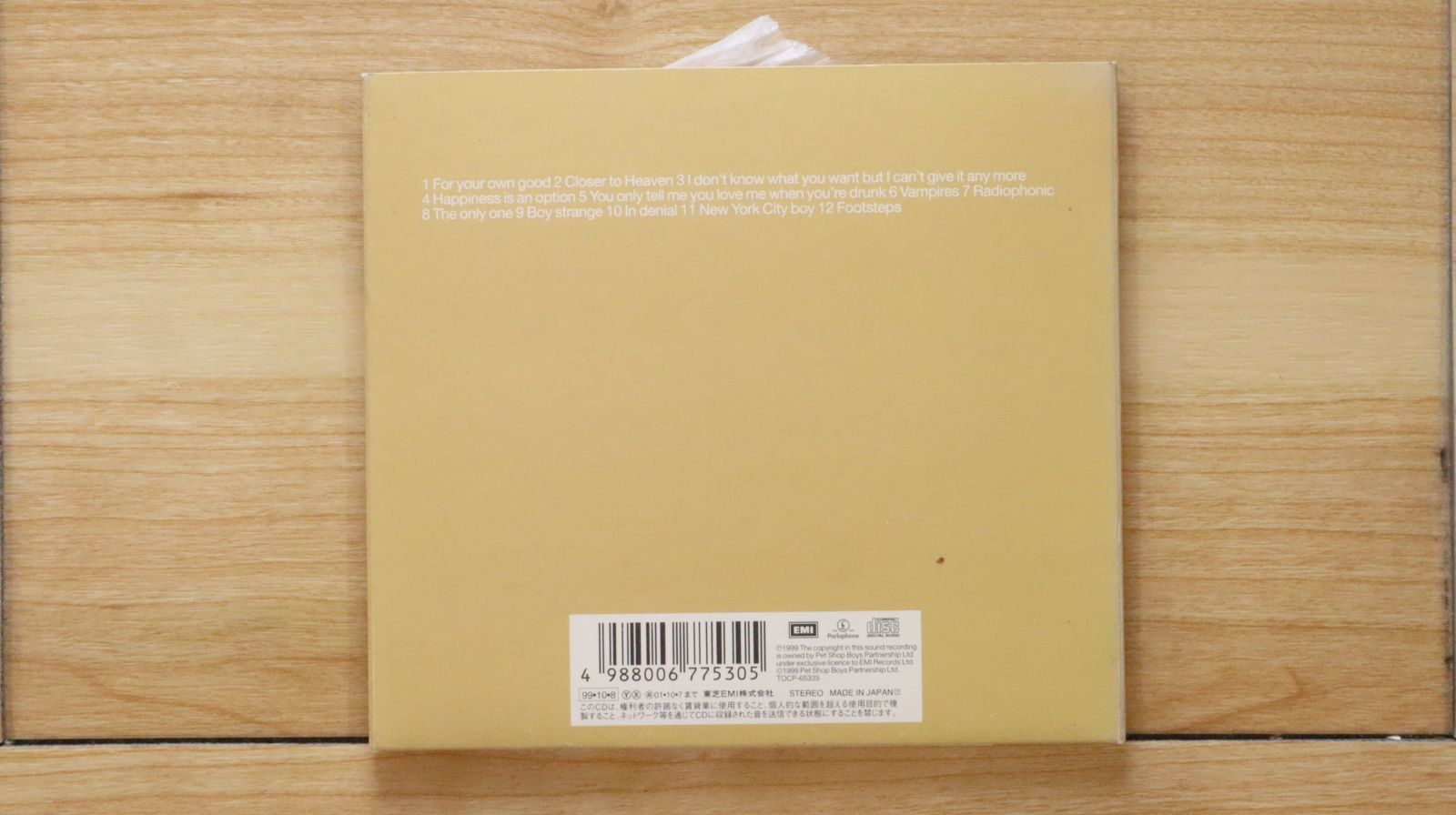 ペット・ショップ・ボーイズ プロモーション CD 国内盤 PCD-0399 国内盤CD☆ペット・ショップ・ボーイズ/Pet Shop Boys□ ナイト