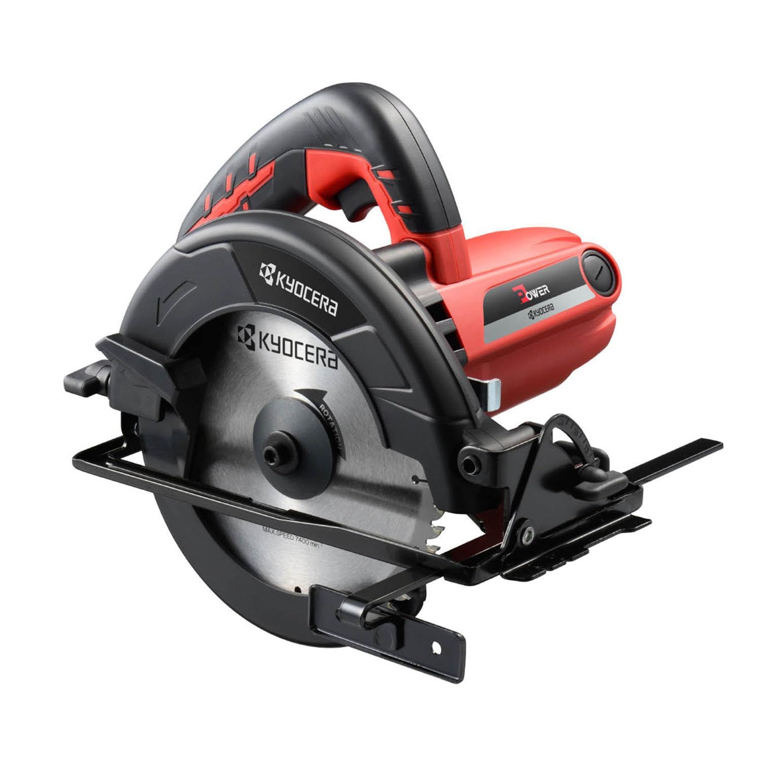 京セラ Kyocera 旧リョービ 丸ノコ W-1710 617401A 滑りにくく手にフィットするソフトグリップで作業がしやすくDIYに最適 ノコ刃径165mm 最大切込深さ 90度 57mm 45度 38mm ソーガイドフェンス付