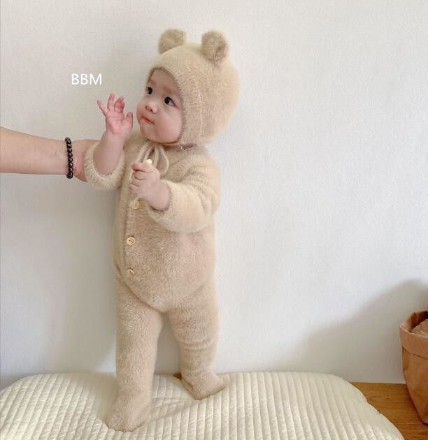2024★秋冬新作★韓国風ベビー服★ロンパース+帽子★可愛い★4色66-100CM の商品写真